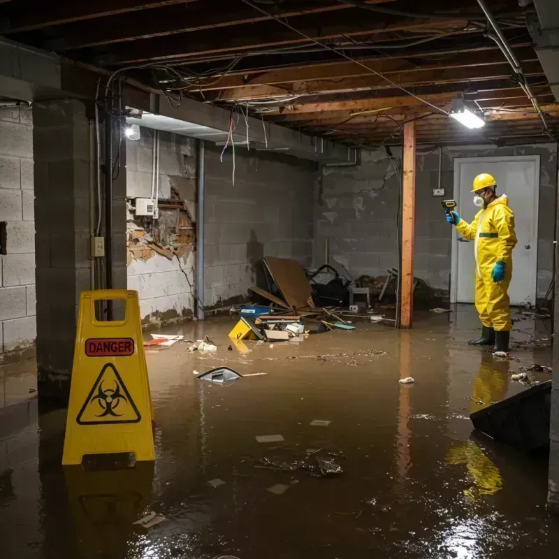 Flooded Basement Electrical Hazard in Oran, MO Property